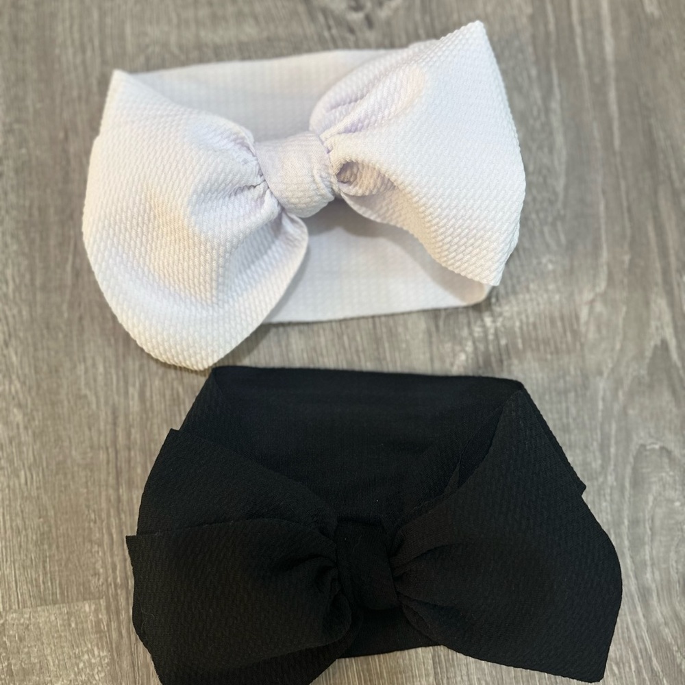 White and Black Kids Headband Set